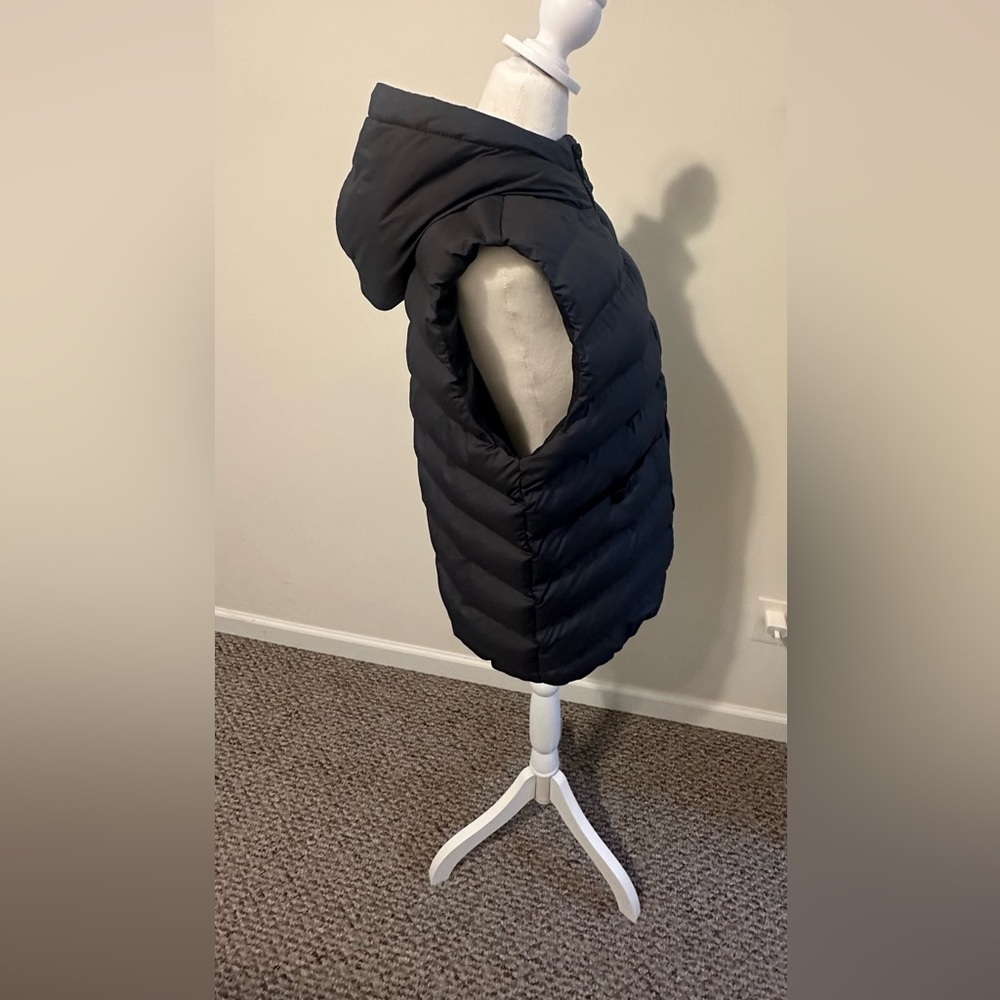 Zara Black Hooded Puffer Vest Size 13-14 - Picture 5 of 8